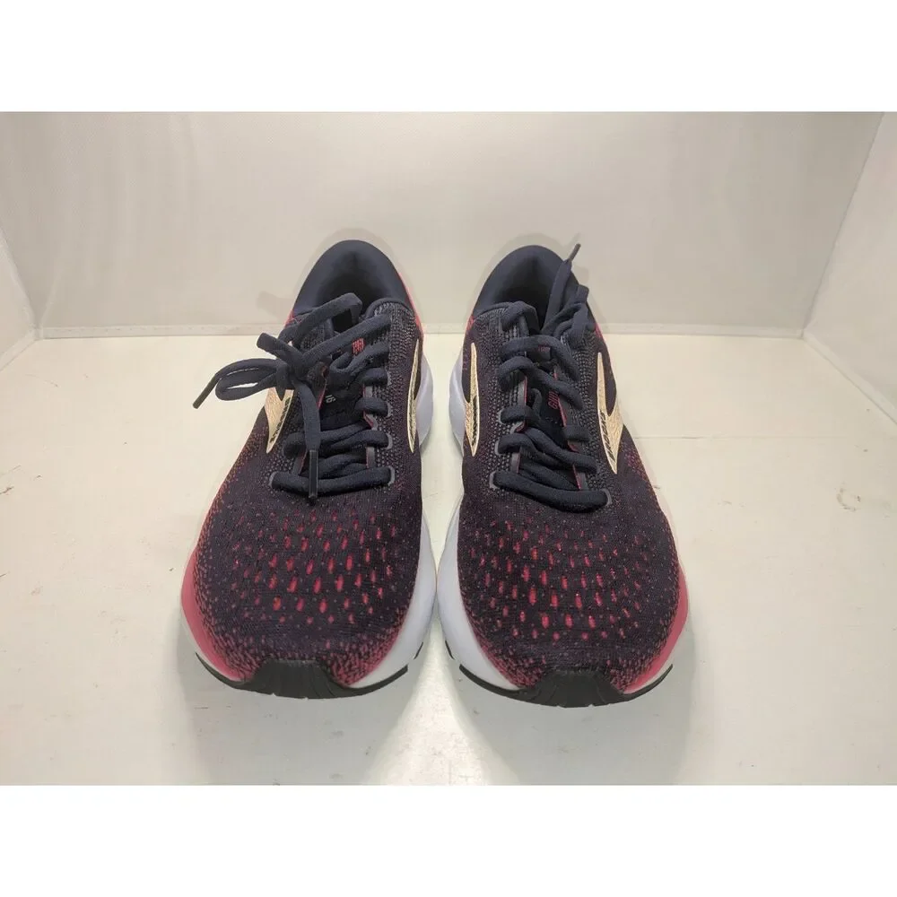 Brooks Ghost 16 Running Shoes Women Navy Blue/Pink Size 7 Wide